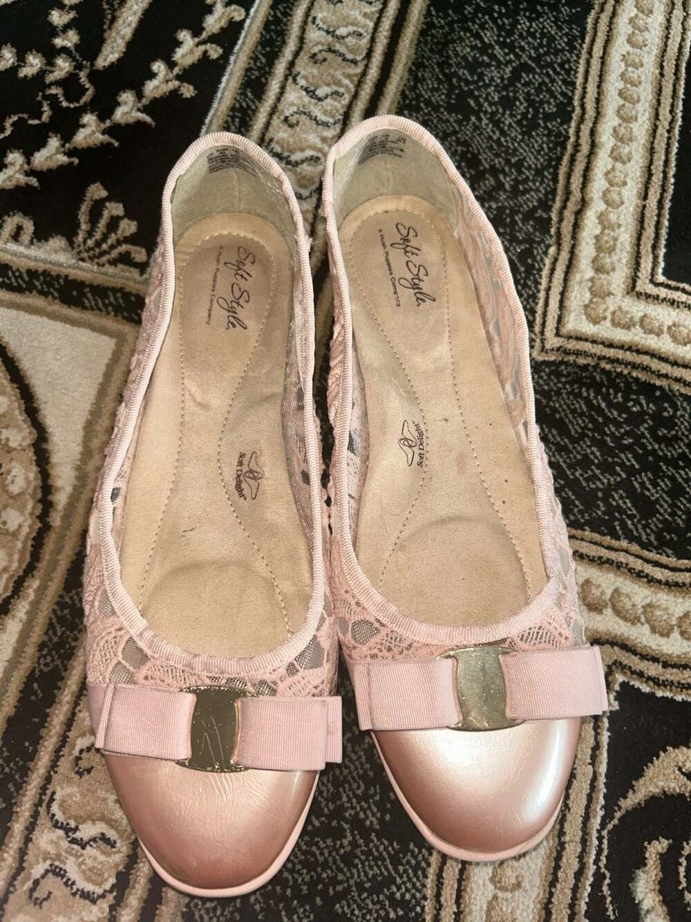 Soft Style by Hush Puppies Women's Fagan Pink Lace Ballet Flat